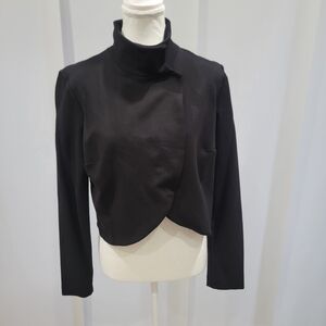 Joseph Ribkoff Black Cropped Draped Blazer